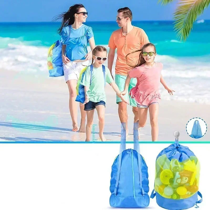 Hot Outdoor Beach Bag Foldable Mesh Swimming Bag Toys High Capacity Basket Storage Bag for Kids Children Swimming Dry Sack