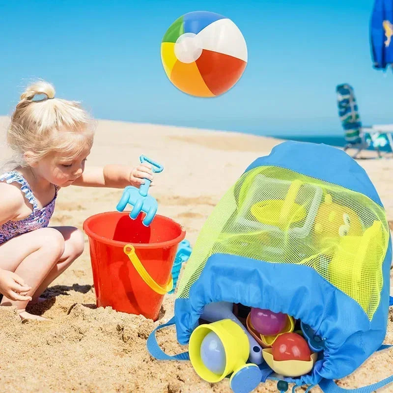 Hot Outdoor Beach Bag Foldable Mesh Swimming Bag Toys High Capacity Basket Storage Bag for Kids Children Swimming Dry Sack